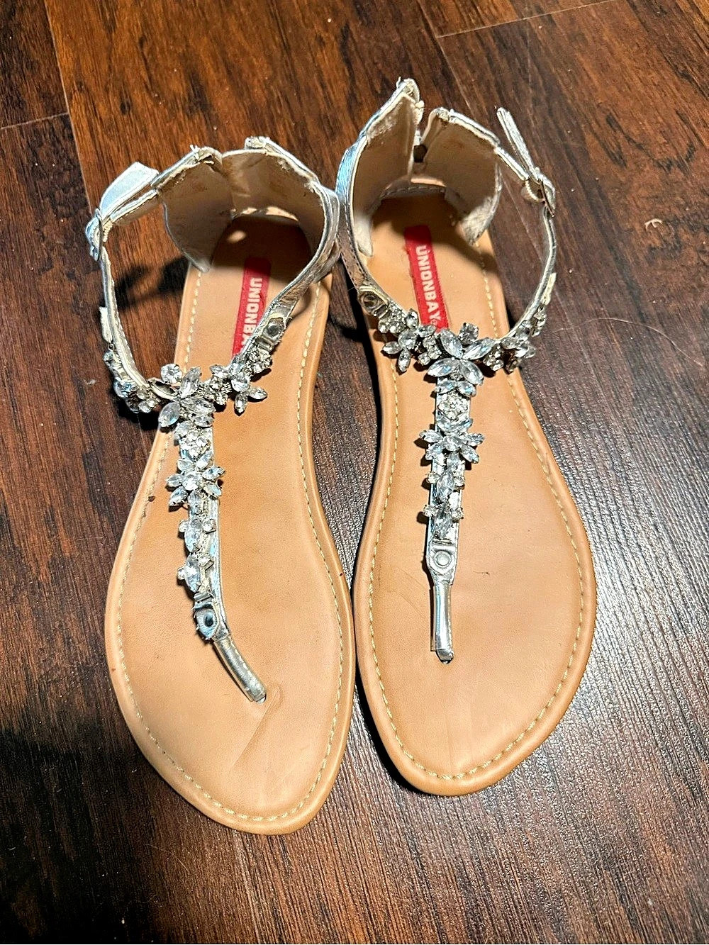 Unionbay Women's Embellished Silver Sandals